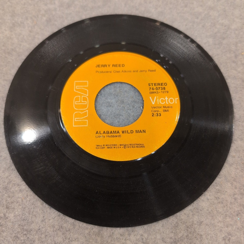 Jerry Reed Take It Easy Alabama Wild Man RCA Victor 45 RPM Vinyl Record 74-0738 - Picture 3 of 3